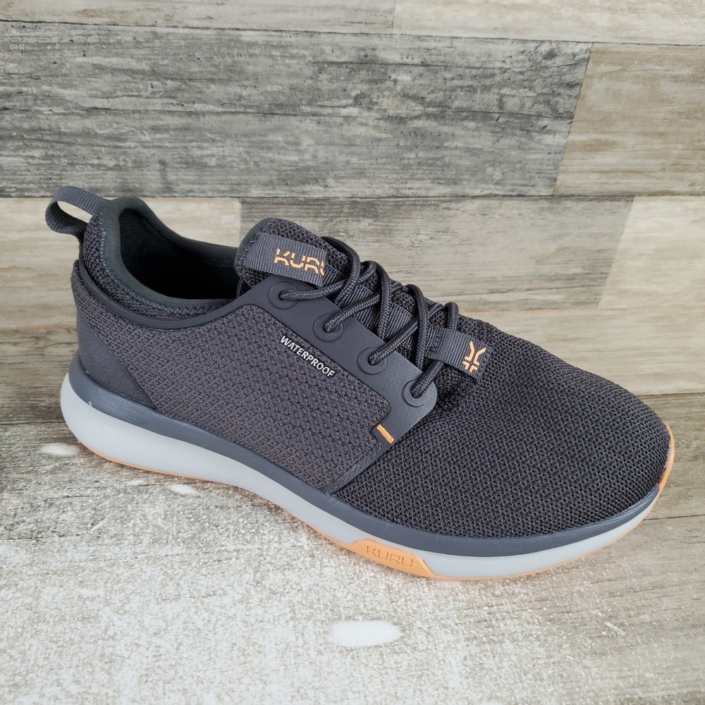 KURU Women's Charcoal Gray Sneakers with Tan Accents